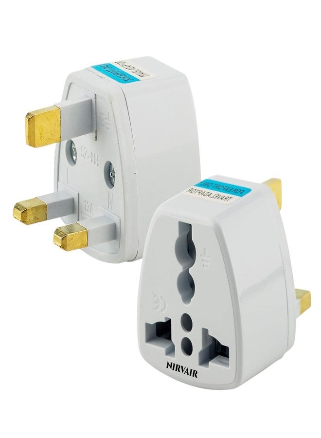 Nirvair Type-G Plug Adapter UK Converter - (1pcs) India to UK Plug Adaptor for Hong Kong, UAE, Dubai, Singapore England Universal Travel Adapter Power Plug (Pack of 1) (2) - Image 1